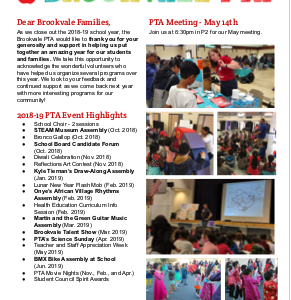 May 2019 PTA Newsletter