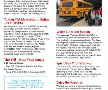 June 2019 PTA Newsletter