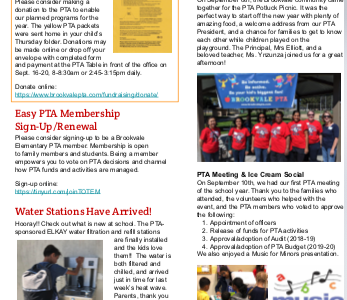 September 2019 PTA Newsletter